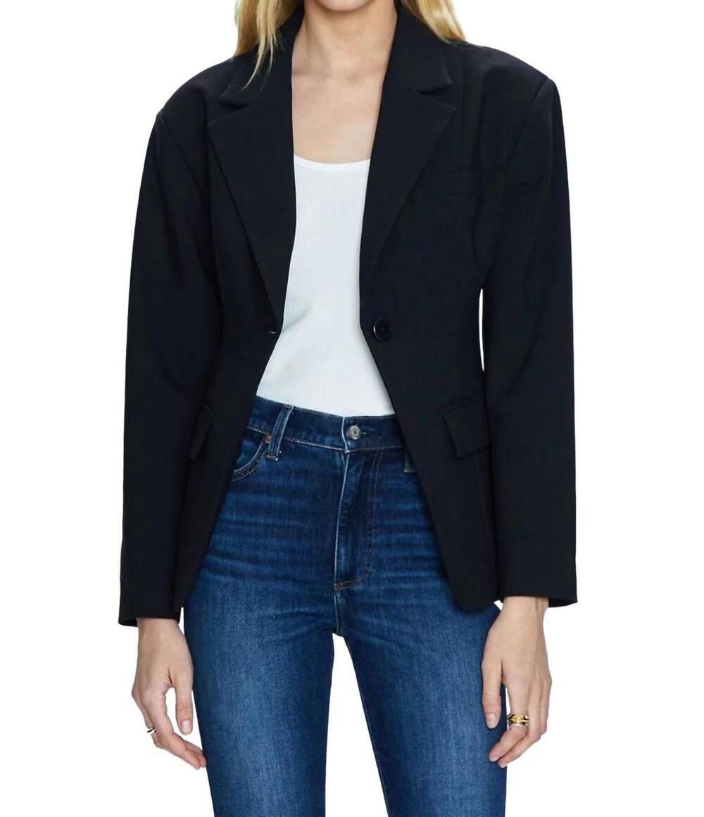 NEW PISTOLA stassi cinched waist blazer in black